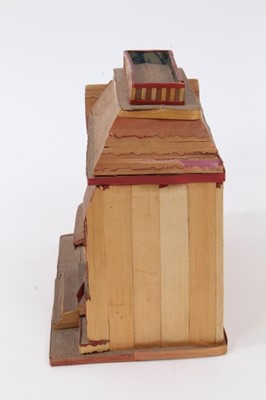 Lot 869 - Unusual 19th century straw-work model of a house