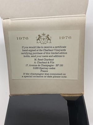 Lot 47 - Bottle of 1976 Charbaut Certificate champagne in box