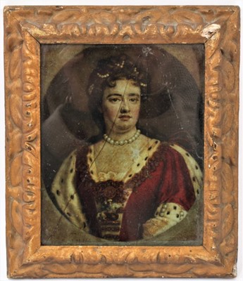 Lot 890 - Antique reverse  print on glass