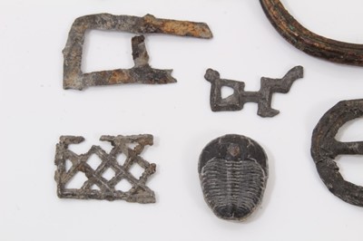 Lot 518 - G.B. - Mixed field finds to include medieval silver hammered coins x 4 (N.B. Poor - AF) and pewter 'Pilgrim-Badge' fragments etc (qty)