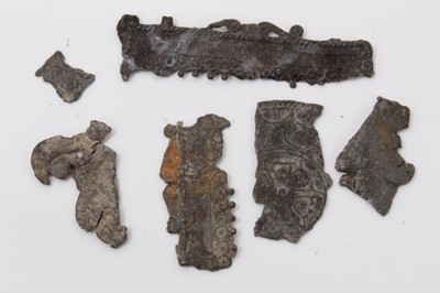Lot 518 - G.B. - Mixed field finds to include medieval silver hammered coins x 4 (N.B. Poor - AF) and pewter 'Pilgrim-Badge' fragments etc (qty)