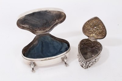 Lot 365 - Silver jewellery box and heart shaped trinket box (2)