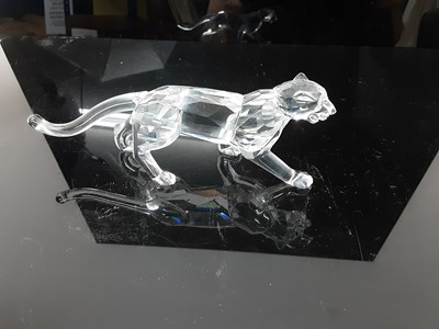 Lot 1253 - Swarovski crystal African Wildlife model - Panther