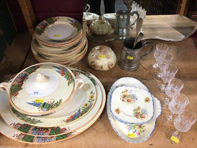 Lot 572 - Group of mixed items to include Burleigh ware dinner service, glassware, and sundry items)