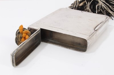 Lot 308 - Russian silver (84) combination cigarette vesta case with rope handle