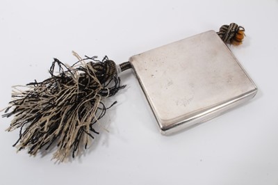 Lot 308 - Russian silver (84) combination cigarette vesta case with rope handle