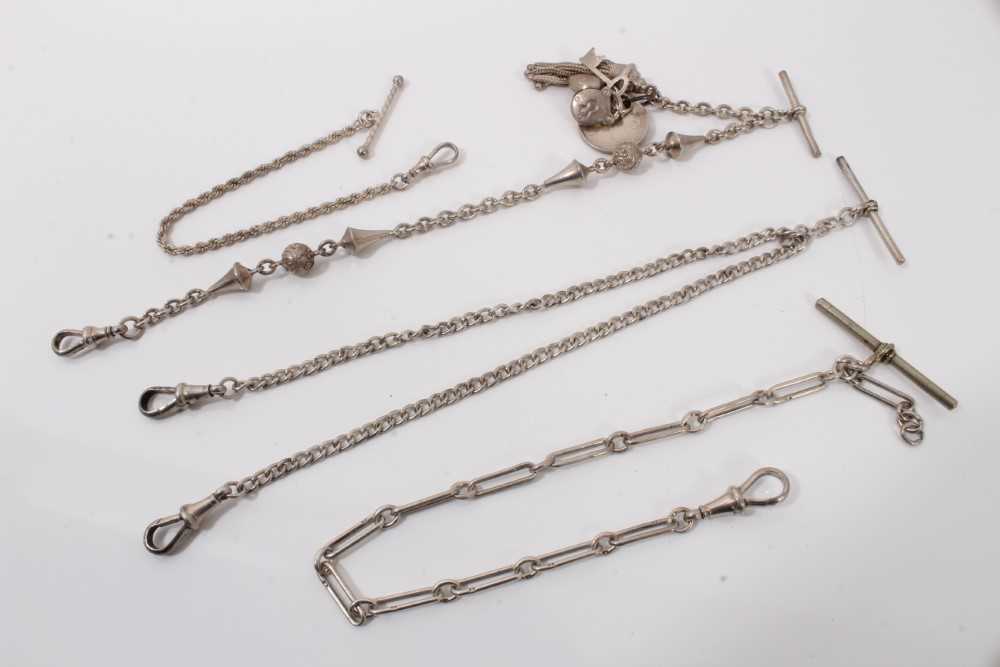 Lot 312 - Four Victorian and later silver fob chains