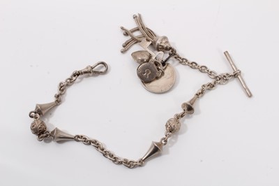 Lot 312 - Four Victorian and later silver fob chains