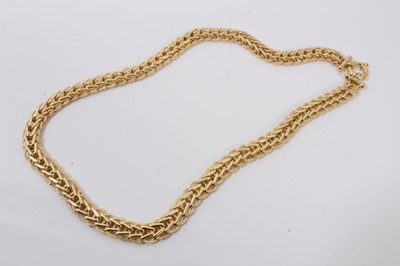 Lot 318 - Italian yellow metal fancy link necklace and one other plaited rope style necklace (2)