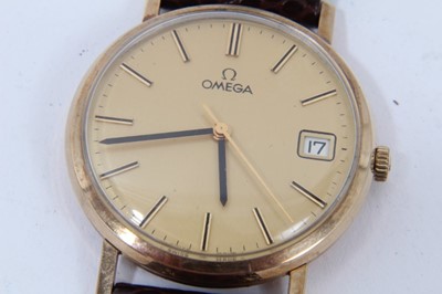 Lot 358 - Early 1970s 9ct gold cased Omega wristwatch, in original box