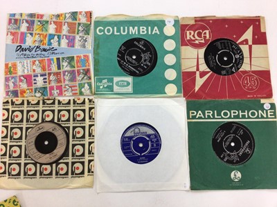 Lot 2326 - Box of single records approx 200 including P.JProby, Be-Bop Deluxe, The Merseybeat, Johnny Kidd and the Pirates, Honeycombs, Rockin Berries, Fourmost, Emperor Roscoe, John Leyton, Troggs, Animals a...