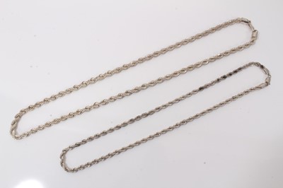 Lot 327 - Two silver rope twist necklaces