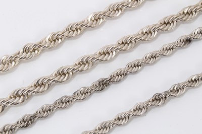 Lot 327 - Two silver rope twist necklaces