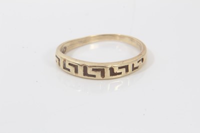 Lot 332 - 14ct gold Greek key design bracelet and similar ring