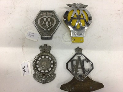 Lot 2008 - Two AA members badges, together with a Royal Automobile Club badge and another RAC badge (4)