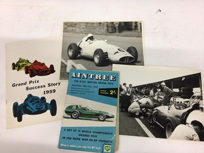 Lot 58 - Interesting collection of 1950s and early 1960s motorsport and Formula One ephemera to include 1959 Aintree 12th RAC British Grand Prix Official Programme, together with official information / re...