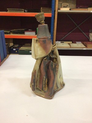Lot 1271 - Collection of Bernard Rooke pottery items including lamp, 27.5cm high, vase, lidded jar, dish etc - 7 pieces