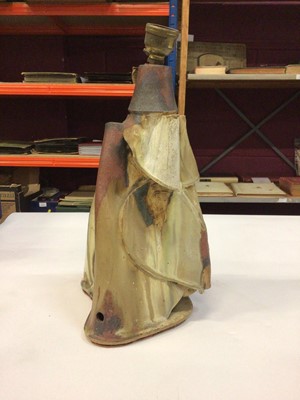 Lot 1271 - Collection of Bernard Rooke pottery items including lamp, 27.5cm high, vase, lidded jar, dish etc - 7 pieces