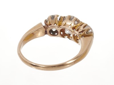 Lot 551 - Old cut diamond three stone ring