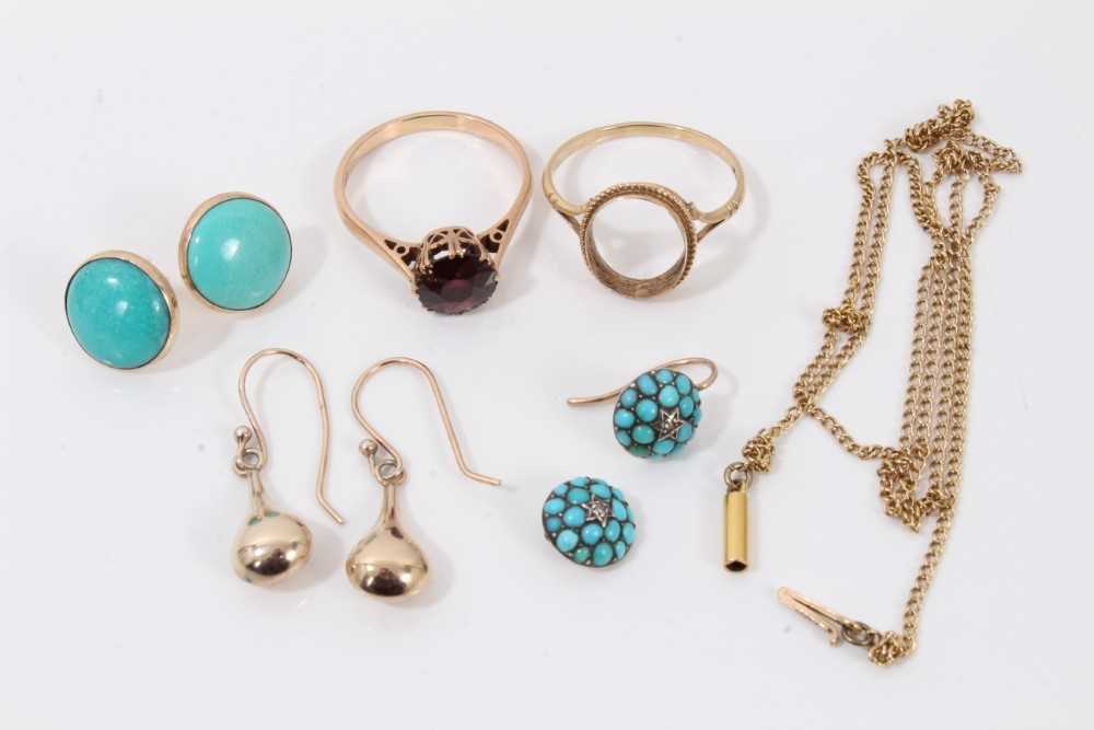 Lot 347 - Group antique and later gold jewellery