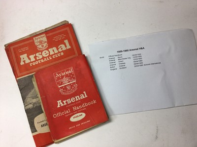 Lot 1445 - Football programmes Arsenal Home and Away seasons 1958-59, 1990's period with duplication (listing available) (4 boxes)