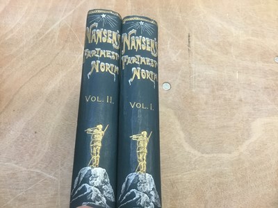 Lot 1692 - Fridtjof Nansen's "Farthest North" the Norwegian Polar Expedition 1893-1896, bright pictorial cloth, London 1898 (2)