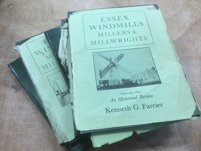 Lot 1695 - Essex Windmills, Millers & Millwrights, five volumes by Kenneth Farries, published Charles Skilton 1981-1988, together with similar publications