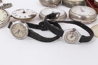 Lot 354 - Group pocket watches and two vintage wristwatches