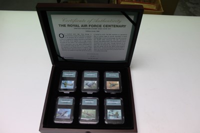 Lot 1393 - Stamps - selection housed in wooden presentation boxes including Marvel Heroes, Philatelic legends, James Bond, Star Wars etc