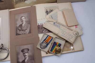 Lot 689 - First World War pair comprising War and Victory medals named to 2. Lieut F. H. Dowdell, in boxes of issue with envelope of issue, Territorial Forces