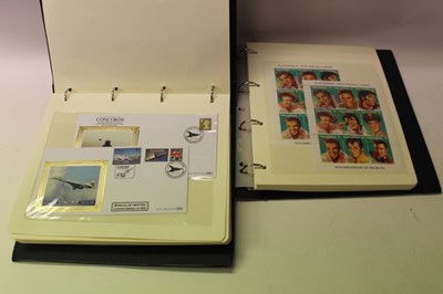 Lot 1366 - Stamps selection of mostly covers in albums including Concord, USA Flag, Chemistry Elvis Presley (including stamps and miniature sheets) and others (2 boxes)