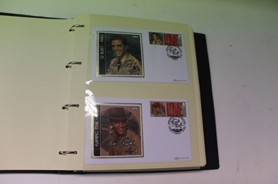 Lot 1366 - Stamps selection of mostly covers in albums including Concord, USA Flag, Chemistry Elvis Presley (including stamps and miniature sheets) and others (2 boxes)