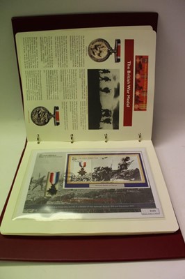 Lot 1361 - World mixed stamp and war related medal covers contained in five presentation albums (qty)