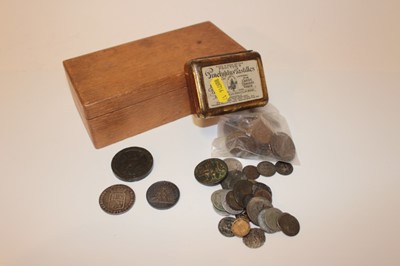 Lot 555 - World - Mixed coins to include G.B. William and Mary silver Half Crown 1689 GF-AVF,..