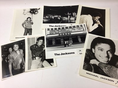 Lot 1601 - Michael Jackson 1970's and 1980's Black and White Press Release and Epic photographs. Featuring a young Michael Jackson and some with The Jackson 5.  Photographers include Barry Plummer and Simon F...