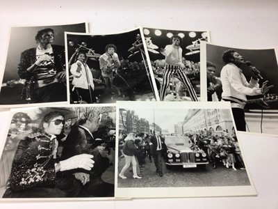 Lot 1602 - Michael Jackson  1980s Black and White Press Release photographs by Syndication International London(x15) and London Features Internation Ltd, London (x4)