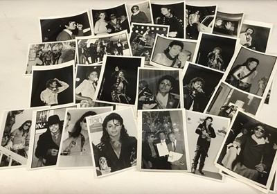 Lot 1603 - Michael Jackson 1980's Black and White London Features International Ltd Press release photographs (x30+) Size 15cms x 20 cms