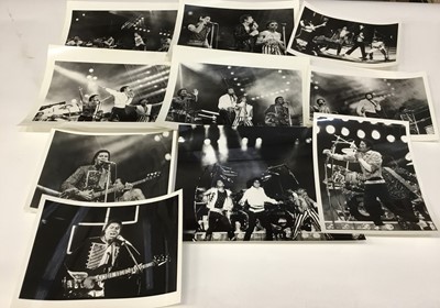 Lot 1605 - Michael Jackson and The Jacksons Thirty 1980's Black and White Photographs including Press Release, Photographer Ebert Rogers, Epic and others.