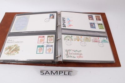 Lot 1383 - Stamps selection of G.B. first day covers in albums including special hand stamps, silk issues