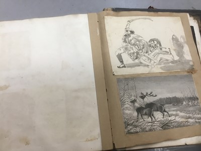 Lot 1608 - Four 19th century albums of crests, armorials and ephemera