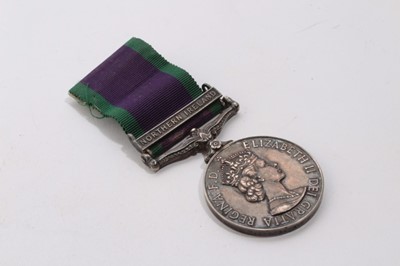 Lot 696 - Elizabeth II General Service medal (post 1962 type) with Northern Ireland clasp, named to 24336034 GNR. G. Hopkins. RA.