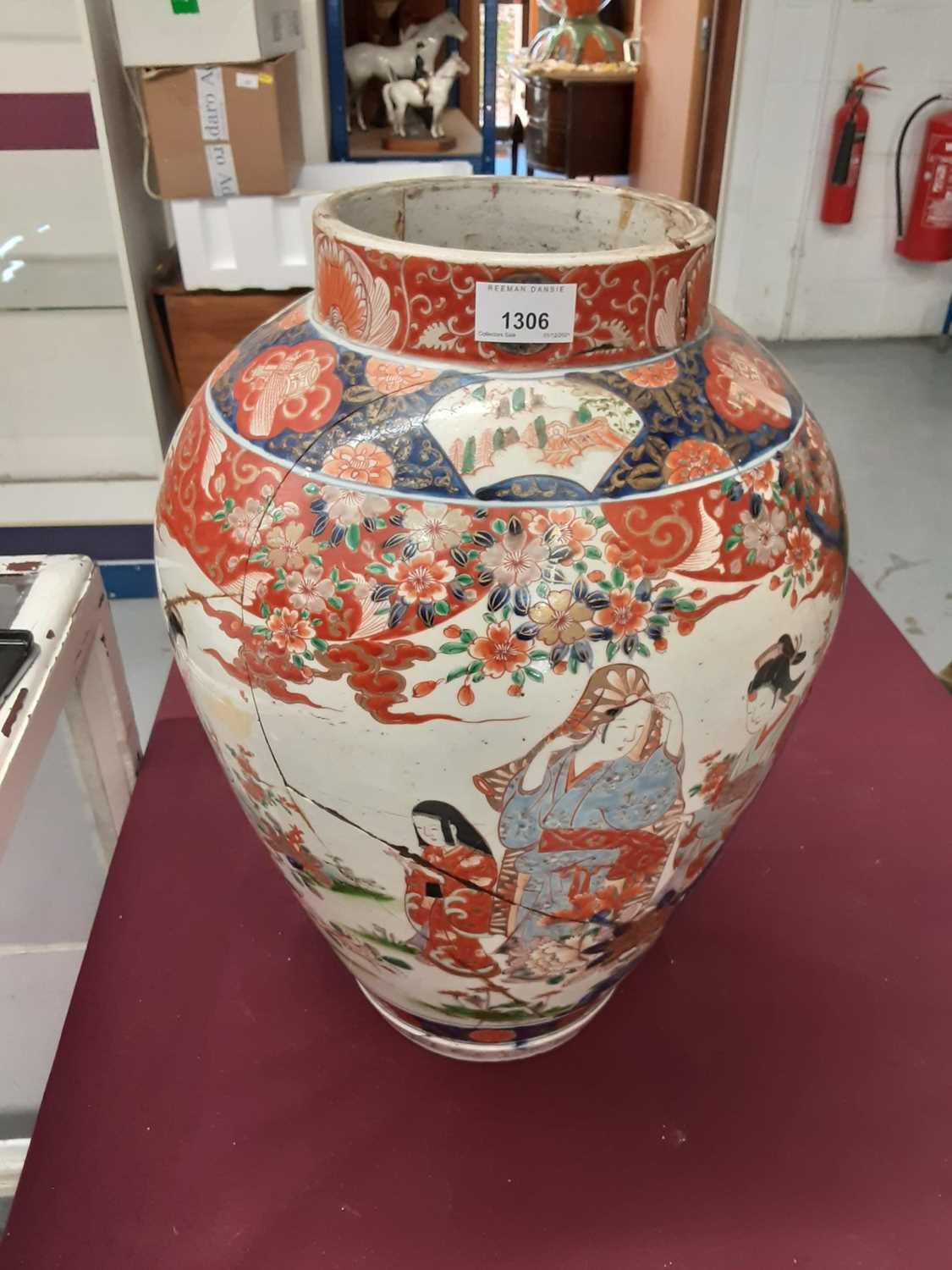 Lot 1306 - Large 19th century Japanese porcelain jar