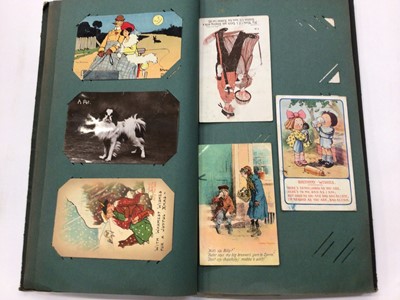 Lot 1620 - Album of postcards to include military, comic Tom Brown, greetings, animals and others