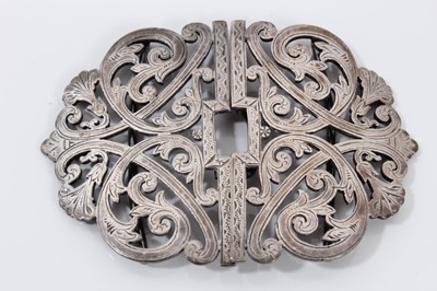 Lot 379 - Chinese silver nurse's buckle and Edwardian silver buckle