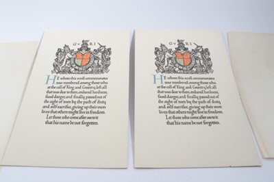 Lot 699 - Two scarce original First World War unnamed card memorial scrolls (2)
