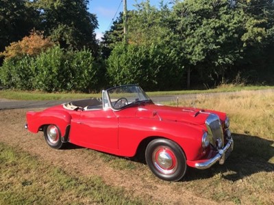 Lot 1983 - 1957 Daimler Conquest New Drophead Coupe Registration RSU 534, chassis 90547 - one of only 55 built.  This rare and attractive sporty Daimler convertible has a 2.5 litre 6 cylinder engine with twin...