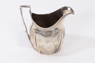 Lot 391 - Georgian silver cream jug together with a pierced silver oval dish
