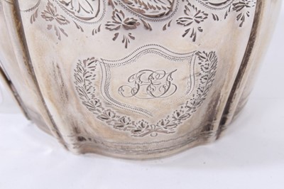 Lot 391 - Georgian silver cream jug together with a pierced silver oval dish