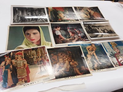 Lot 1630 - Photographic Foyer Cards Warner Bros Faithful with Jean Muir 1936 (x10),  Fugitive in the Sky (x1), Metro Goldwyn Ben Hur Ramon Navarro (x6), Ben Hur Charlton Heston 1959 (8)