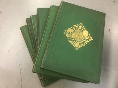 Lot 1720 - Oliver Goldsmith - A history of the Earth and Animated Nature, 6 volumes, original green tooled cloth bindings, 73 colour plates, c. 1850s
